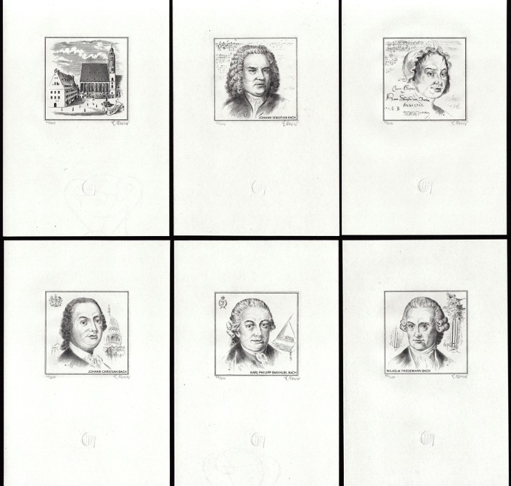 Bedřich Housa, Johann Sebastian Bach, Šest ocelorytin, Lyra Pragensis, 1988