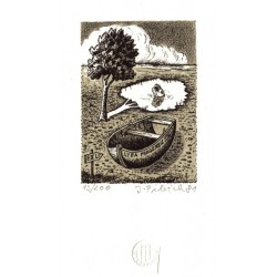 Jindřich Pileček, Ex Libris Lyra Pragensis, litografie, 1981
