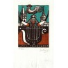 Josef Liesler, Ex Libris Lyra Pragensis, litografie, 1976