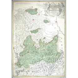 Přerovsko - Marchionatus Moraviae Circulus Preroviensis, Müllerova mapa přerovska, mědirytina, Homann, 1720