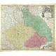 Čechy, Morava, Slezsko, Lužice - Mappa Geographica Bohemiae, Silesiae, Moraviea, Lusatiae, mědirytina, mapa, Lotter, 1740
