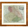 Čechy, Morava, Slezsko a Lužice - Regni Bohemiae, Silesiae, Moraviae et Lusatiae, mědirytina, mapa, Homann, 1715