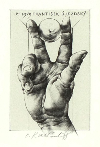 Oldřich Kulhánek - PF 1979 František Újezdský, novoročenka, litografie, 1978