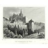 Praha, Chrám sv. Víta - Die Veitskirche in Prag, ocelorytina, Lange, Poppel, 1840