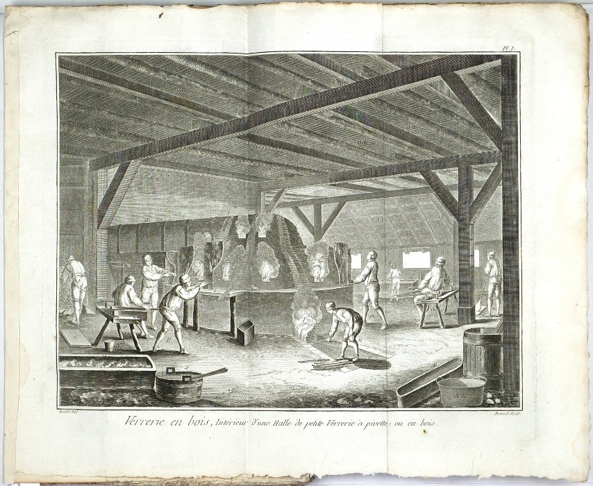 Diderot, d'Alembert - Encyclopédie - Glassmaking - copperplates, 1772