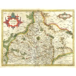 Morava - Moravia, mapa, mědirytina, Mercator, Hondius, 1627
