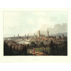 Gdansk - Dantzic, aquatint engraving, Robert Bowyer, 1814