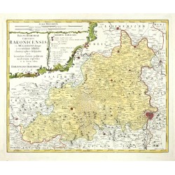 Rakovnický kraj - Regni Bohemiae Circulus Rakonicensis, mědirytina, mapa, Müller, Homann, 1776