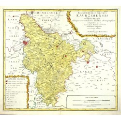 Kouřimský kraj - Regni Bohemiae Circulus Kaurzimensis, mědirytina, mapa, Müller, Homann, 1773