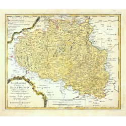 Berounský kraj - Regni Bohemiae Circulus Beraunensis, mědirytina, mapa, Müller, Homann, 1774