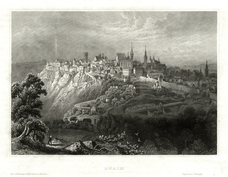Znojmo - Znaim, ocelorytina, Meyer, 1840
