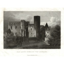 Jindřichův Hradec - Das alte Schloss von Neuhaus, ocelorytina, 1840