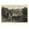 Karlovy Vary - Carlsbad vom Wege nach Hammer, ocelorytina, 1840
