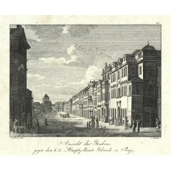 Praha, Na Příkopě - Pluth, Šembera, Ansicht des Grabens, mědirytina, 1820