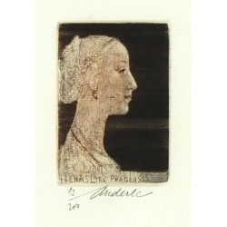 Jiří Anderle - Ex libris Lyra Pragensis, barevný lept, 1982