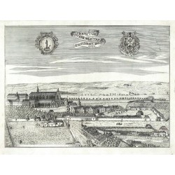 Klášter Sedlec - Prospectus posterior Monasterii Sedlecensis ante aboliti onem, mědirytina, 1785