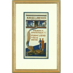 Král & Beneš. Praha Jindřišská. Módní látky všech druhů - reklamní návrh, kvaš, 1930