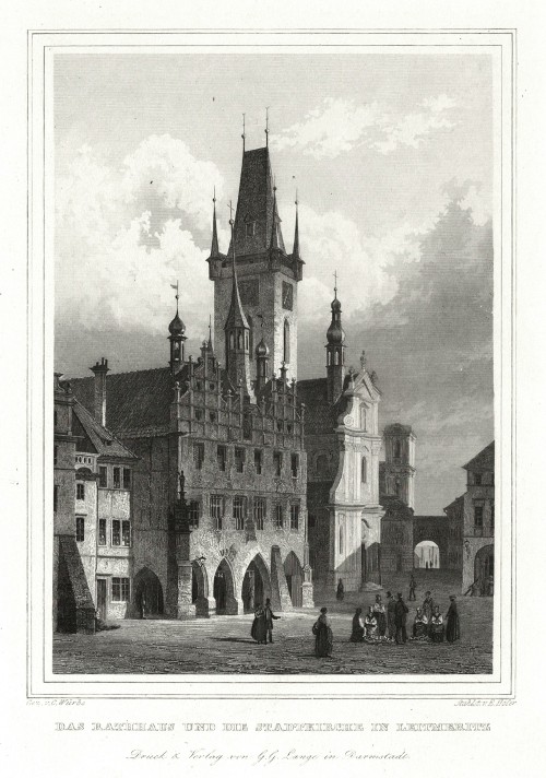 Das Rathhaus und die Stadtkirche in Leitmeritz