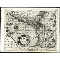 Amerika - Americae Descrip., Kupferstich Karte, Mercator, Hondius, Atlas Minor, 1607