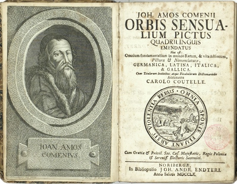 Komenský - Coutelle - Orbis Sensualium Pictus Quadrilinguis, Endter, 1760