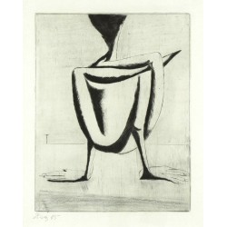 František Tichý  - Hadí muž III (Žabí muž), suchá jehla, 1945