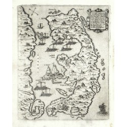 Korfu - Corfu insula, mědirytina, mapa, Camocio, Isole Famose, 1571