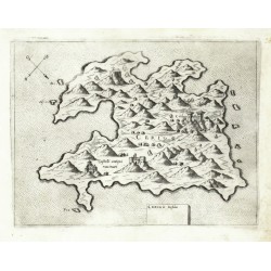 Kythéra, Řecko - Cerigo Insula, mědirytina, mapa, Camocio, Isole Famose, 1571