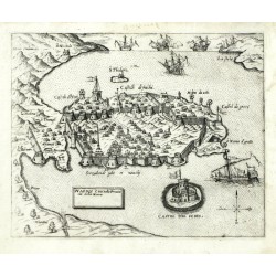 Nafplio, Peloponnes - Napoli Citta, Kupferstich, Camocio, Isole Famose, 1571