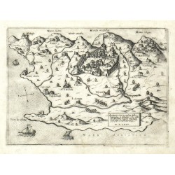 Bar (Montenegro) - Antivari cita, Kupferstich Karte, Camocio, Isole Famose, 1571