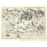 Bar (Černá Hora) - Antivari cita, mědirytina, mapa, Camocio, Isole Famose, 1571
