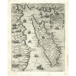 Kypr - Cipro insula, mědirytina, mapa, Camocio, Isole Famose, 1571