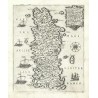 Crete, Greece - Candia vel Creta insula, copperplate map, Camocio, Isole Famose, 1571