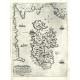 Lesbos, Metelin Mitilene, Kupferstich Karte, Camocio, Isole Famose, 1571