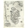 Lesbos, Metelin Mitilene, copperplate map, Camocio, Isole Famose, 1571