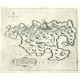 Zakynthos, Zante insula, copperplate map, Camocio, Isole Famose, 1571
