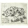 Tinos, Řecko - Tine insula, mědirytina, mapa, Camocio, Isole Famose, 1571