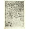 Peloponés, Řecko, Morea Peninsula, mědirytina, mapa, Camocio, Isole Famose, 1571