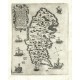 Rhodes, Greece - Rhodi insula, copperplate map, Camocio, Isole Famose, 1571