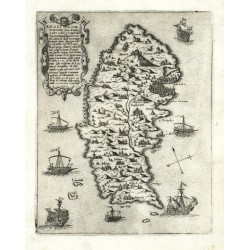 Rhodos, Griechenland - Rhodi insula, Kupferstich Karte, Camocio, Isole Famose, 1571