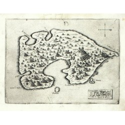 Cephalonia, Greece - Cefalonia Insula, copperplate map, Camocio, Isole Famose, 1571