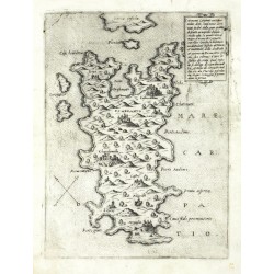 Karpathos, Griechenland - Scarapanto Carpanto  Insula, Kupferstich Karte, Camocio, Isole Famose, 1571