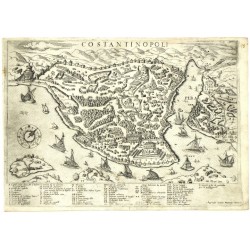 Istanbul - Constantinopoli, coppeplate engraving, Camocio, Isole Famose, 1571