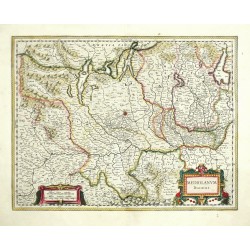 Mediolanum Ducatus - Milán, Lombaride, mapa. mědirytina, Blaeu, 1630
