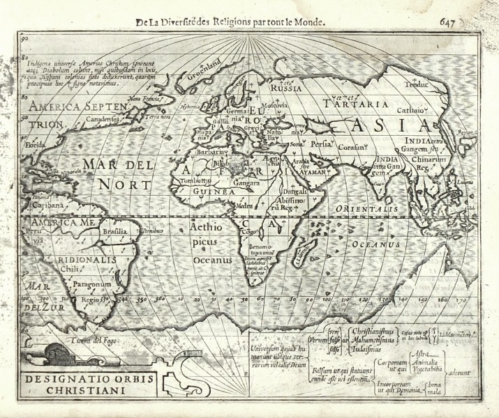 Die Welt - Designatio Orbis Christiani, Kupferstich Karte, Mercator, Hondius, Atlas Minor, 1609