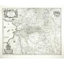 Overijssel - Transiselania Dominium vernaculae Over-Yssel, mědirytina, mapa, Blaeu, 1640
