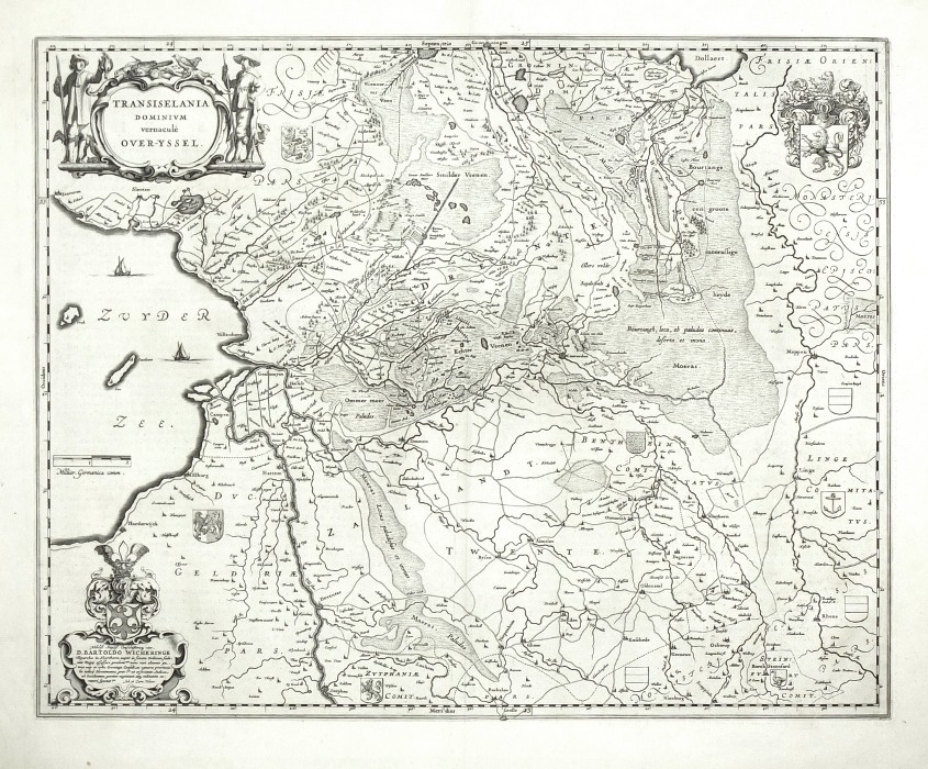 Overijssel - Transiselania Dominium vernaculae Over-Yssel, Kupferstich Karte, Blaeu, 1640