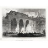 Praha - Valdštejnský palác - Wallensteins Halle in Prag, ocelorytina, Lange, Poppel, 1840