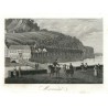 Karlovy Vary - kolonáda Nového pramane - Marienbad, ocelorytina, 1830