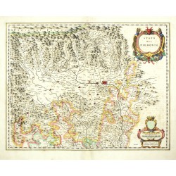Piedmont - Stato del Piemonte, copperplate map, Blaeu, 1641