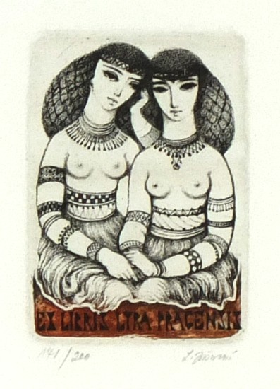 Ludmila Jiřincová - Exlibris Lyra Pragensis, lept, 1977